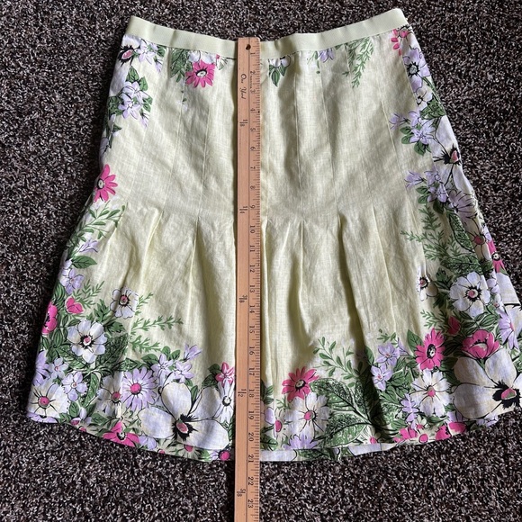 LOFT Yellow Pleated A-Line Skirt - Picture 4 of 5